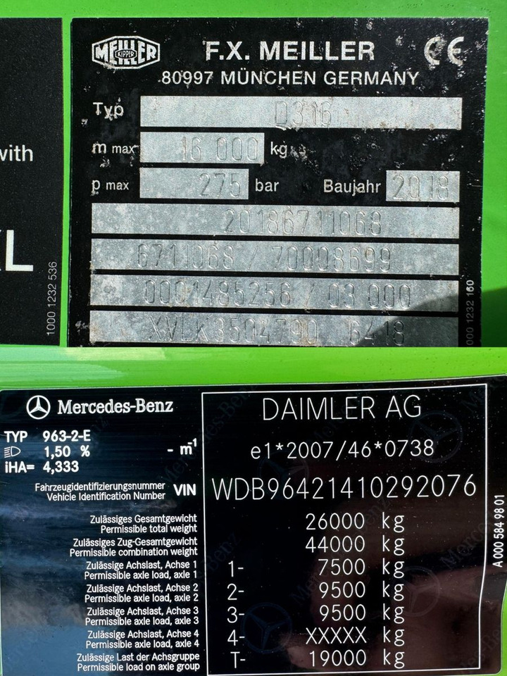 Kiper Mercedes-Benz 2643 6X4 Meiller 3 S. Bordmatik  Top Zustand: slika Kiper Mercedes-Benz 2643 6X4 Meiller 3 S. Bordmatik  Top Zustand