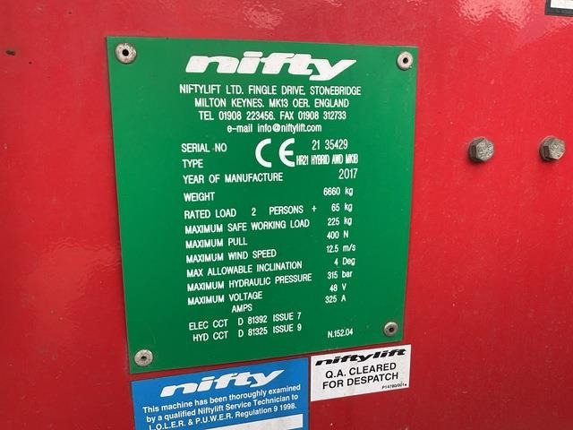 Niftylift HR21 - Zglobni krak: slika Niftylift HR21 - Zglobni krak Niftylift HR21 - Zglobni krak: slika Niftylift HR21 - Zglobni krak