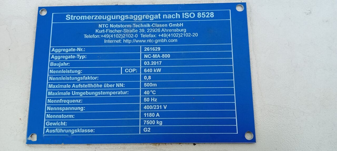 MAN MAN Generator Set Stamford 640 KW 800 KVA Diesel, 2017 Model, 931 HP, 8000 kg, Low Hours, For Sale in Poland - Generatorski set: slika MAN MAN Generator Set Stamford 640 KW 800 KVA Diesel, 2017 Model, 931 HP, 8000 kg, Low Hours, For Sale in Poland - Generatorski set MAN MAN Generator Set Stamford 640 KW 800 KVA Diesel, 2017 Model, 931 HP, 8000 kg, Low Hours, For Sale in Poland - Generatorski set: slika MAN MAN Generator Set Stamford 640 KW 800 KVA Diesel, 2017 Model, 931 HP, 8000 kg, Low Hours, For Sale in Poland - Generatorski set
