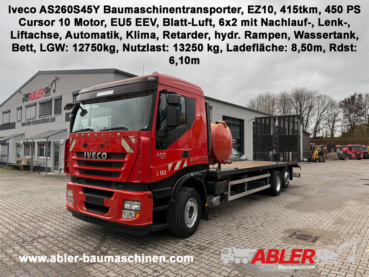 Iveco AS260S45 Baumaschinentransporter hydr. Rampe - Autotransporter: slika Iveco AS260S45 Baumaschinentransporter hydr. Rampe - Autotransporter Iveco AS260S45 Baumaschinentransporter hydr. Rampe - Autotransporter: slika Iveco AS260S45 Baumaschinentransporter hydr. Rampe - Autotransporter