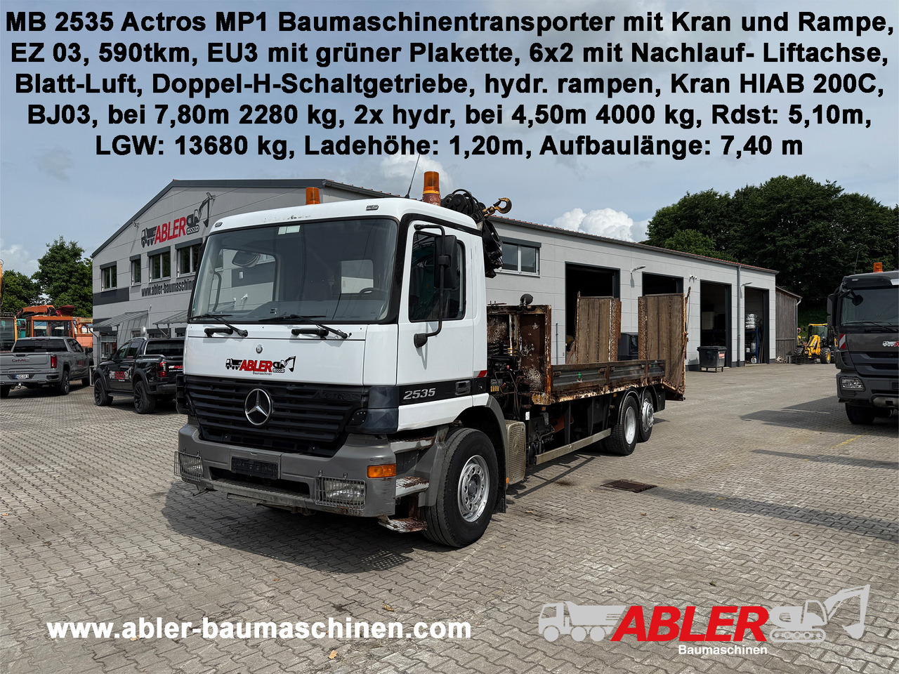 Mercedes-Benz 2535 Actros MP1 Baumaschinentransporter mit Kran und Rampen - Autotransporter, Kamion s kranom: slika Mercedes-Benz 2535 Actros MP1 Baumaschinentransporter mit Kran und Rampen - Autotransporter, Kamion s kranom Mercedes-Benz 2535 Actros MP1 Baumaschinentransporter mit Kran und Rampen - Autotransporter, Kamion s kranom: slika Mercedes-Benz 2535 Actros MP1 Baumaschinentransporter mit Kran und Rampen - Autotransporter, Kamion s kranom