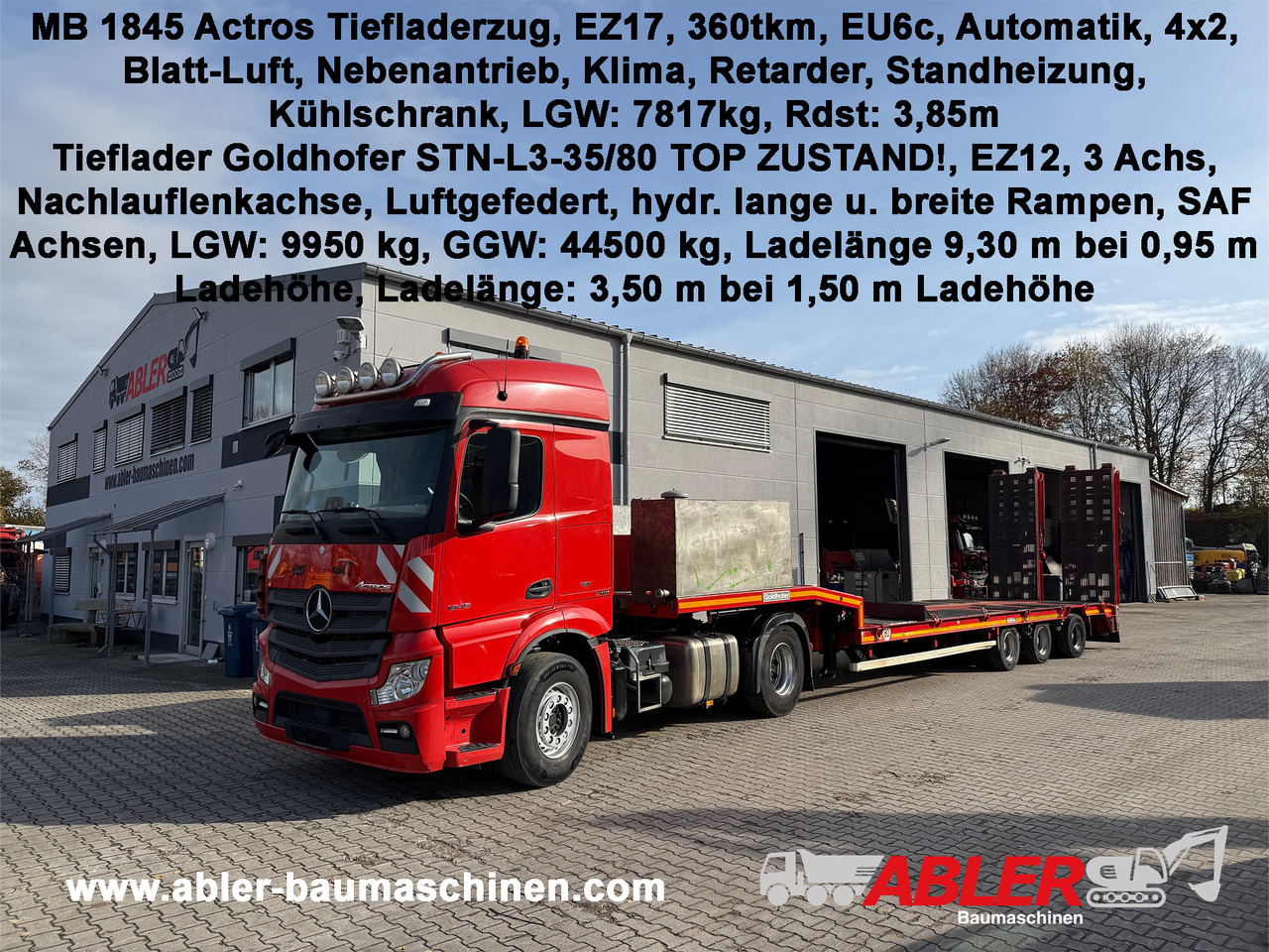Mercedes-Benz 1845 Actros mit Goldhofer Tieflader - Tegljač, Poluprikolica s niskim utovarivačem: slika Mercedes-Benz 1845 Actros mit Goldhofer Tieflader - Tegljač, Poluprikolica s niskim utovarivačem Mercedes-Benz 1845 Actros mit Goldhofer Tieflader - Tegljač, Poluprikolica s niskim utovarivačem: slika Mercedes-Benz 1845 Actros mit Goldhofer Tieflader - Tegljač, Poluprikolica s niskim utovarivačem