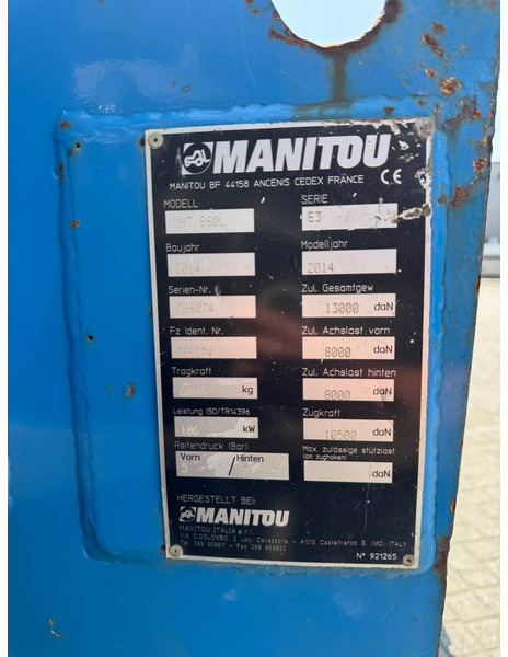 Teleskopski rukovatelj Manitou MHT 860 L: slika Teleskopski rukovatelj Manitou MHT 860 L