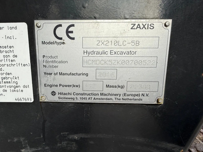 Bager gusjeničar Hitachi Zaxis ZX 210- LC 5B Rupskraan: slika Bager gusjeničar Hitachi Zaxis ZX 210- LC 5B Rupskraan