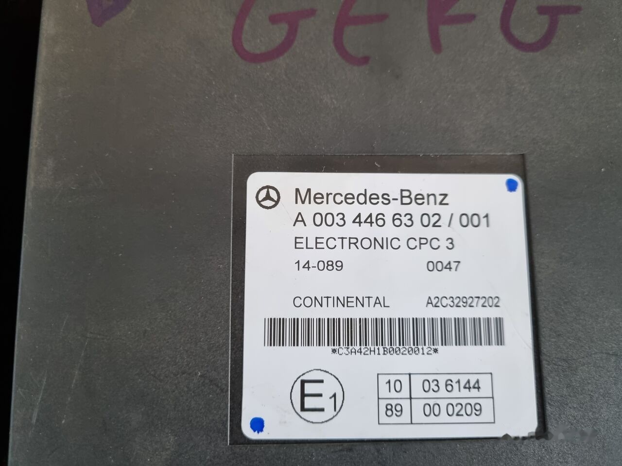 Upravljačka jedinica (ECU) za Kamion Continental ELECTRONIC CPC 3 A 0044465602   Mercedes-Benz ACTROS MP4 EURO 6: slika Upravljačka jedinica (ECU) za Kamion Continental ELECTRONIC CPC 3 A 0044465602   Mercedes-Benz ACTROS MP4 EURO 6