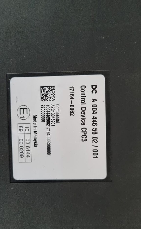 Continental ELECTRONIC CPC 3 A 0044465602 Mercedes-Benz ACTROS MP4 EURO 6 - Upravljačka jedinica (ECU) za Kamion: slika Continental ELECTRONIC CPC 3 A 0044465602 Mercedes-Benz ACTROS MP4 EURO 6 - Upravljačka jedinica (ECU) za Kamion Continental ELECTRONIC CPC 3 A 0044465602 Mercedes-Benz ACTROS MP4 EURO 6 - Upravljačka jedinica (ECU) za Kamion: slika Continental ELECTRONIC CPC 3 A 0044465602 Mercedes-Benz ACTROS MP4 EURO 6 - Upravljačka jedinica (ECU) za Kamion