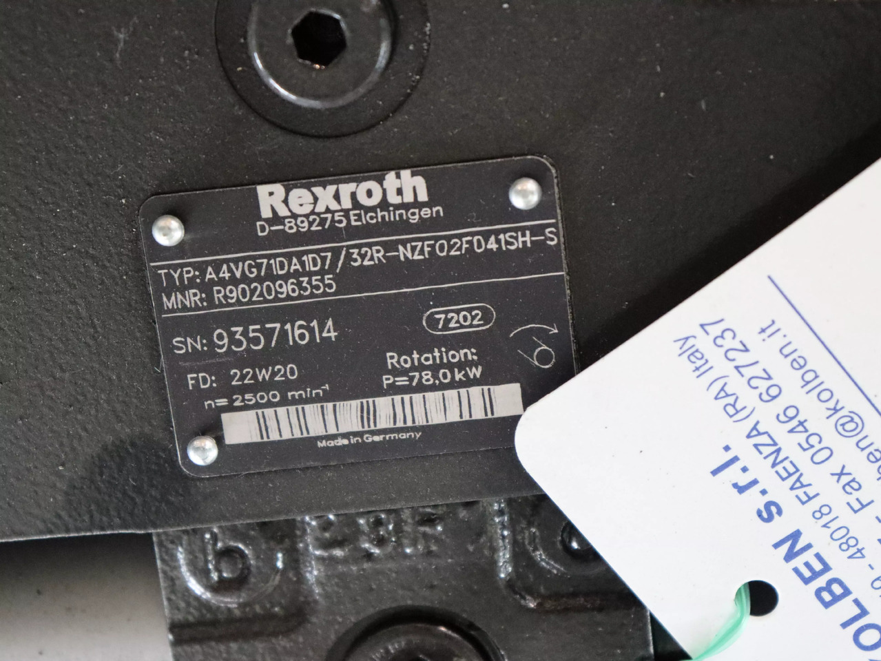 REXROTH A4VG71DA1D7/32R-NZF02F041SH-S - Hidraulična pumpa za Oprema za rukovanje materijalima: slika REXROTH A4VG71DA1D7/32R-NZF02F041SH-S - Hidraulična pumpa za Oprema za rukovanje materijalima REXROTH A4VG71DA1D7/32R-NZF02F041SH-S - Hidraulična pumpa za Oprema za rukovanje materijalima: slika REXROTH A4VG71DA1D7/32R-NZF02F041SH-S - Hidraulična pumpa za Oprema za rukovanje materijalima