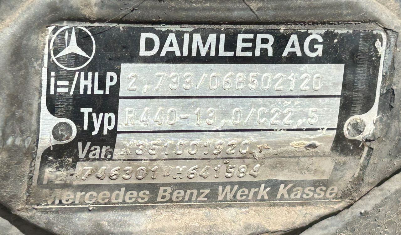 MERCEDES AXLE + HUBS R440-13,0 2,733 ACTROS MP4 - Stražnja osovina: slika MERCEDES AXLE + HUBS R440-13,0 2,733 ACTROS MP4 - Stražnja osovina MERCEDES AXLE + HUBS R440-13,0 2,733 ACTROS MP4 - Stražnja osovina: slika MERCEDES AXLE + HUBS R440-13,0 2,733 ACTROS MP4 - Stražnja osovina