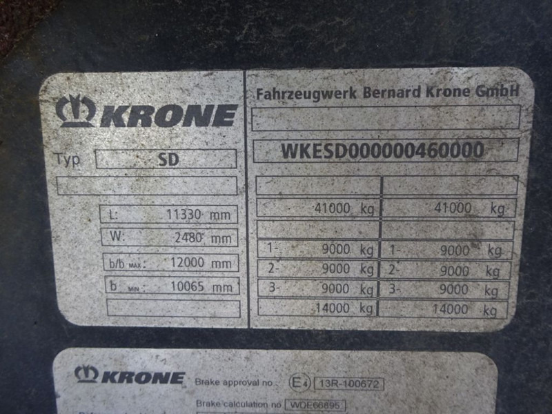 Transporter kontejnera/ Poluprikolica s izmjenjivim sanducima Krone SD Chassis / ADR / 2x Extendable / MB + Disc / 2x Lift Axle: slika Transporter kontejnera/ Poluprikolica s izmjenjivim sanducima Krone SD Chassis / ADR / 2x Extendable / MB + Disc / 2x Lift Axle