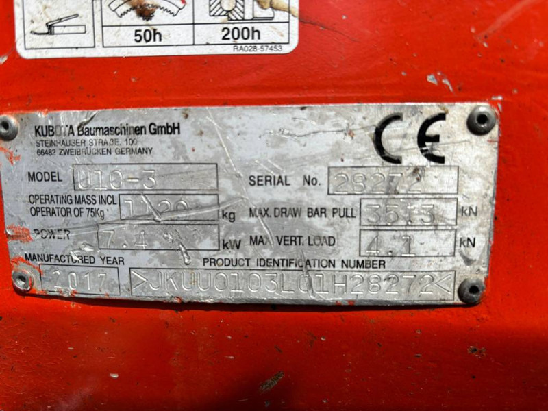 Kubota U 10-3 G - Mini bager: slika Kubota U 10-3 G - Mini bager Kubota U 10-3 G - Mini bager: slika Kubota U 10-3 G - Mini bager