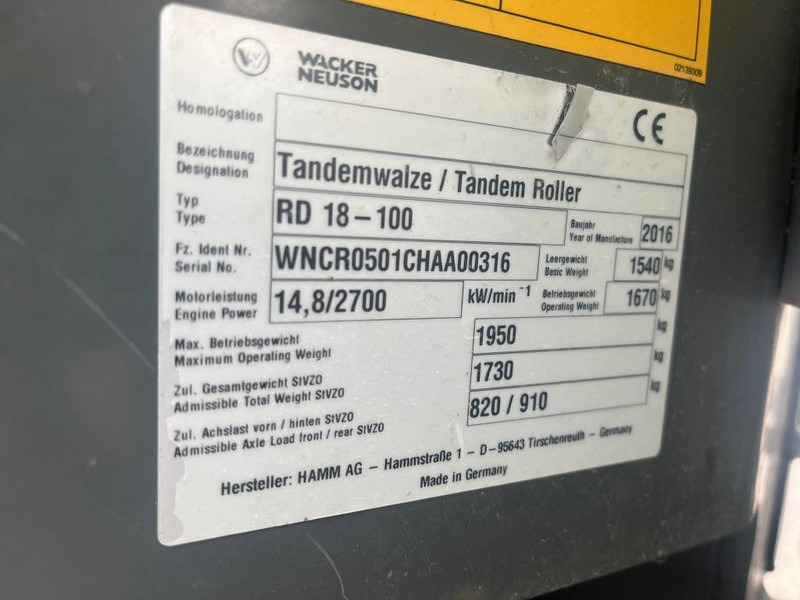 WACKER NEUSON RD 18 - Valjak: slika WACKER NEUSON RD 18 - Valjak WACKER NEUSON RD 18 - Valjak: slika WACKER NEUSON RD 18 - Valjak