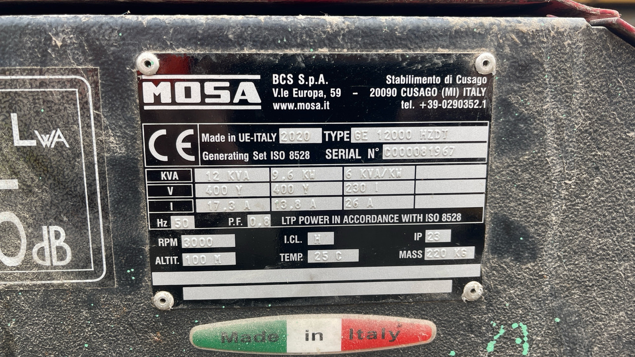MOSA GE 12000 HZDT 12KVA DIESEL GENERATOR - Građevinska oprema: slika MOSA GE 12000 HZDT 12KVA DIESEL GENERATOR - Građevinska oprema MOSA GE 12000 HZDT 12KVA DIESEL GENERATOR - Građevinska oprema: slika MOSA GE 12000 HZDT 12KVA DIESEL GENERATOR - Građevinska oprema