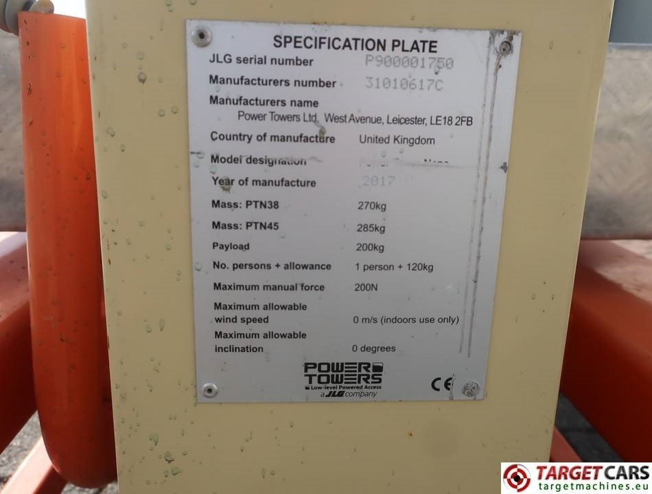 Podizna platforma JLG Power Tower Nano 830P Vertical Lift 450cm: slika Podizna platforma JLG Power Tower Nano 830P Vertical Lift 450cm