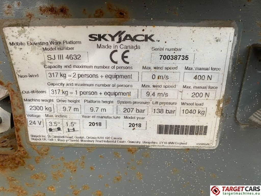 Škarasta podizna platforma SkyJack SJIII-4632 Electric Scissor SJ4632 WorkLift 1170cm: slika Škarasta podizna platforma SkyJack SJIII-4632 Electric Scissor SJ4632 WorkLift 1170cm