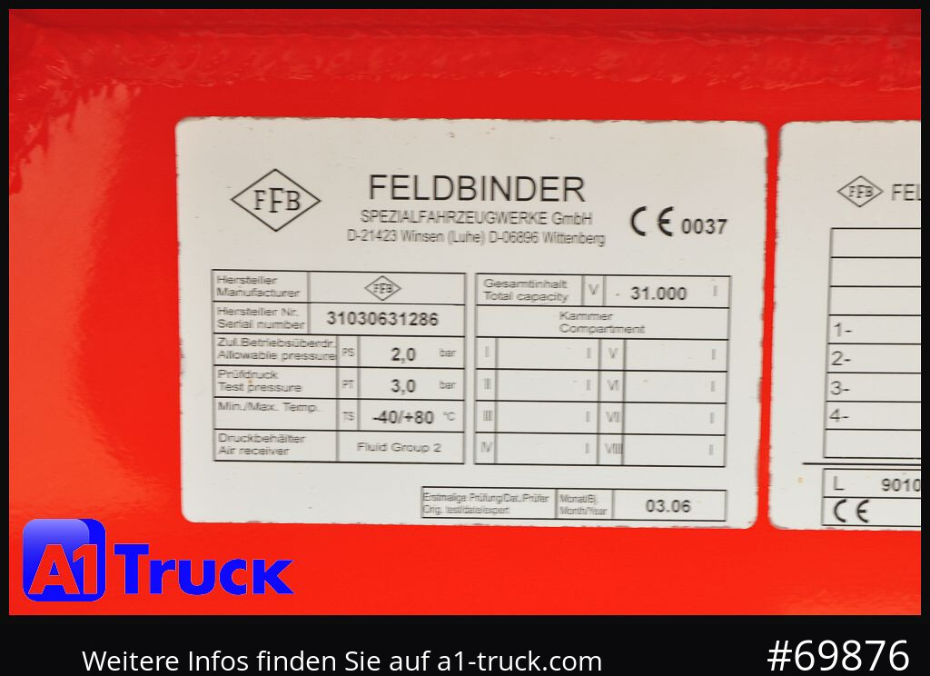 FELDBINDER HEUT 31.2 Silo, Futtermittel, 31m³, 3 Kammern, - Prikolica cisterna: slika FELDBINDER HEUT 31.2 Silo, Futtermittel, 31m³, 3 Kammern, - Prikolica cisterna FELDBINDER HEUT 31.2 Silo, Futtermittel, 31m³, 3 Kammern, - Prikolica cisterna: slika FELDBINDER HEUT 31.2 Silo, Futtermittel, 31m³, 3 Kammern, - Prikolica cisterna