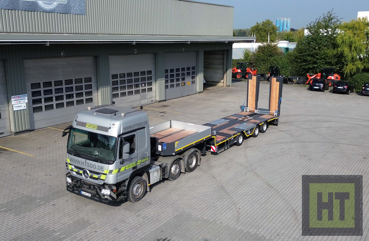 Poluprikolica s niskim utovarivačem Meusburger 3-Achs-Tele-Semi mit 1 Paar Radmulden und hydr. Rampen: slika Poluprikolica s niskim utovarivačem Meusburger 3-Achs-Tele-Semi mit 1 Paar Radmulden und hydr. Rampen