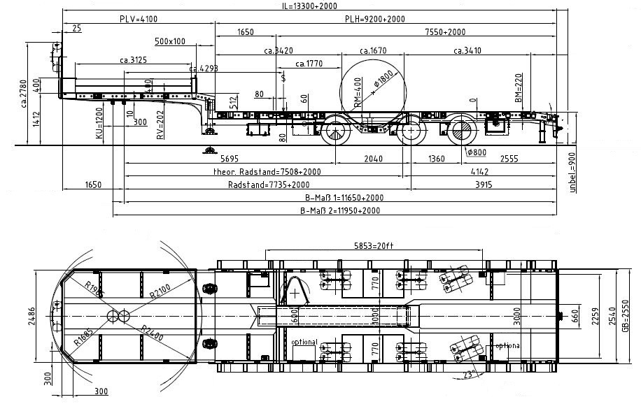 Poluprikolica s niskim utovarivačem Meusburger 3-Achs-Tele-Semi mit 1 Paar Radmulden und hydr. Rampen: slika Poluprikolica s niskim utovarivačem Meusburger 3-Achs-Tele-Semi mit 1 Paar Radmulden und hydr. Rampen