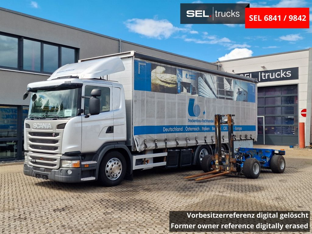 Scania G 410 /Retarder /mit Mitnahmestapler /Lenkachse - Kamion s ceradom: slika Scania G 410 /Retarder /mit Mitnahmestapler /Lenkachse - Kamion s ceradom Scania G 410 /Retarder /mit Mitnahmestapler /Lenkachse - Kamion s ceradom: slika Scania G 410 /Retarder /mit Mitnahmestapler /Lenkachse - Kamion s ceradom