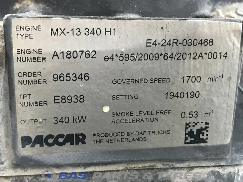 DAF XF106 Motor DAF MX13 340 H1 1850003 - Motor za Kamion: slika DAF XF106 Motor DAF MX13 340 H1 1850003 - Motor za Kamion DAF XF106 Motor DAF MX13 340 H1 1850003 - Motor za Kamion: slika DAF XF106 Motor DAF MX13 340 H1 1850003 - Motor za Kamion