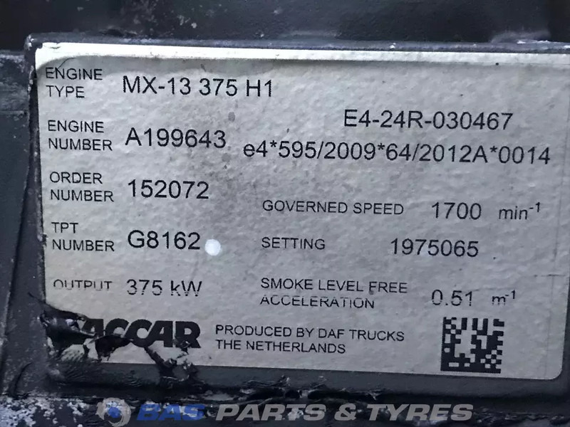 DAF XF106 Motor DAF MX13 375 H1 0451892 - Motor za Kamion: slika DAF XF106 Motor DAF MX13 375 H1 0451892 - Motor za Kamion DAF XF106 Motor DAF MX13 375 H1 0451892 - Motor za Kamion: slika DAF XF106 Motor DAF MX13 375 H1 0451892 - Motor za Kamion