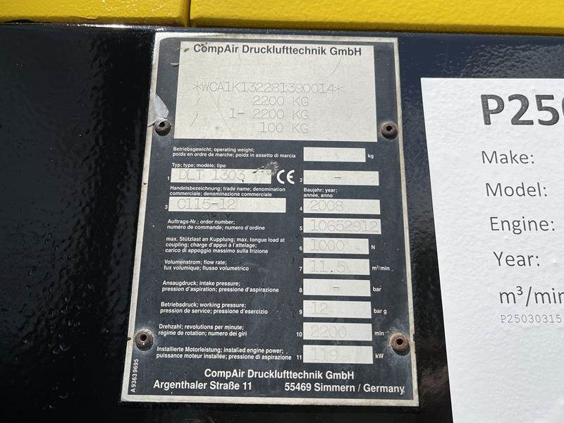 Compair C 115 - 12 - N - Zračni kompresor: slika Compair C 115 - 12 - N - Zračni kompresor Compair C 115 - 12 - N - Zračni kompresor: slika Compair C 115 - 12 - N - Zračni kompresor