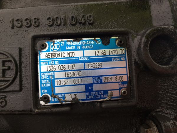 Mjenjač ZF Astronic 12AS1420TO Gearbox: slika Mjenjač ZF Astronic 12AS1420TO Gearbox