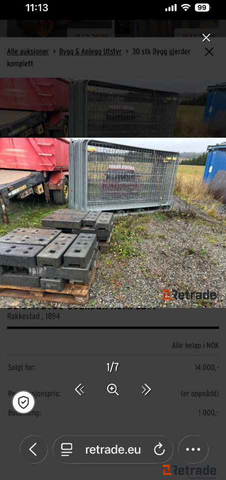 30 stk Bygg gjerder komplett - Građevinska oprema: slika 30 stk Bygg gjerder komplett - Građevinska oprema 30 stk Bygg gjerder komplett - Građevinska oprema: slika 30 stk Bygg gjerder komplett - Građevinska oprema