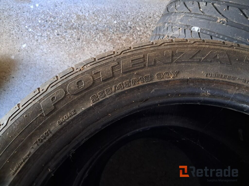 4 stk 18" Sommerdæk Bridgestone Potenza 255/45 R 18 - Građevinska oprema: slika 4 stk 18" Sommerdæk Bridgestone Potenza 255/45 R 18 - Građevinska oprema 4 stk 18" Sommerdæk Bridgestone Potenza 255/45 R 18 - Građevinska oprema: slika 4 stk 18" Sommerdæk Bridgestone Potenza 255/45 R 18 - Građevinska oprema
