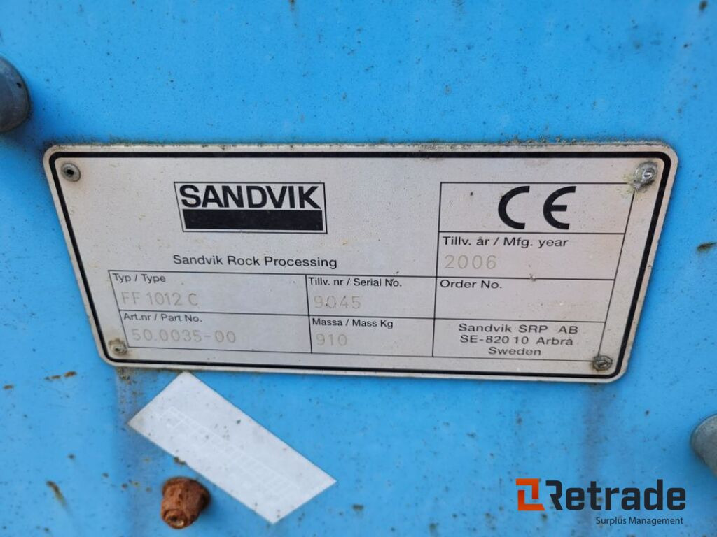 Sikt Försikt Sandvik FF1012C - Građevinska oprema: slika Sikt Försikt Sandvik FF1012C - Građevinska oprema Sikt Försikt Sandvik FF1012C - Građevinska oprema: slika Sikt Försikt Sandvik FF1012C - Građevinska oprema