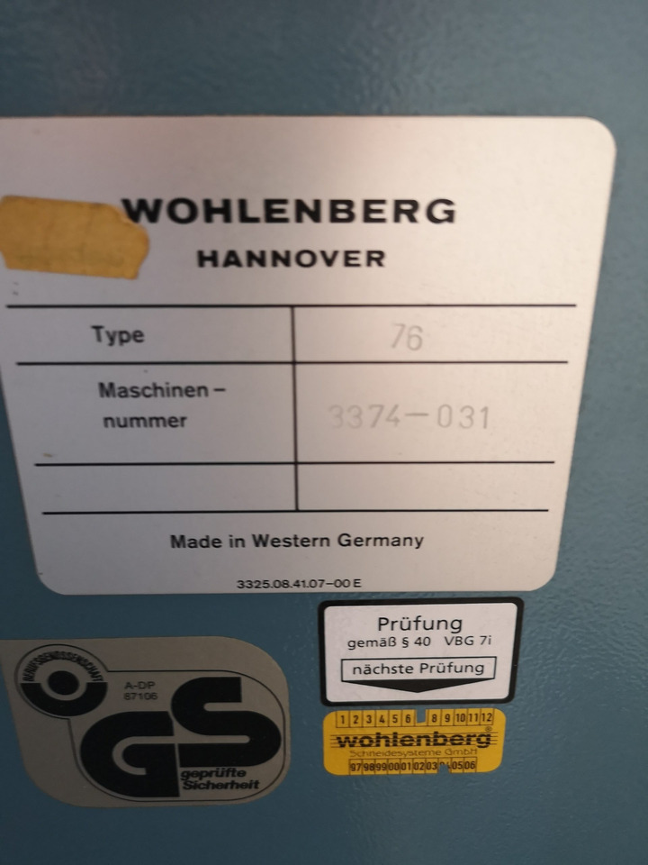 High-speed cutter Wohlenberg WP 76 SPM - Stroj za rezanje papira: slika High-speed cutter Wohlenberg WP 76 SPM - Stroj za rezanje papira High-speed cutter Wohlenberg WP 76 SPM - Stroj za rezanje papira: slika High-speed cutter Wohlenberg WP 76 SPM - Stroj za rezanje papira