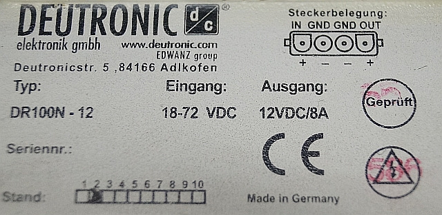 Jungheinrich 50316152 | transformer DR100N-12 input 18-72V output 12V DC/8A deut - Električni sustav za Oprema za rukovanje materijalima: slika Jungheinrich 50316152 | transformer DR100N-12 input 18-72V output 12V DC/8A deut - Električni sustav za Oprema za rukovanje materijalima Jungheinrich 50316152 | transformer DR100N-12 input 18-72V output 12V DC/8A deut - Električni sustav za Oprema za rukovanje materijalima: slika Jungheinrich 50316152 | transformer DR100N-12 input 18-72V output 12V DC/8A deut - Električni sustav za Oprema za rukovanje materijalima