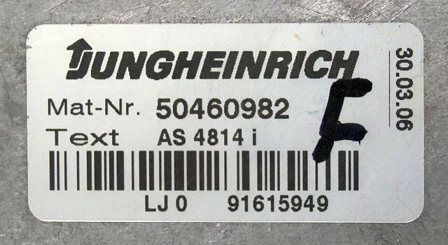 Jungheinrich 50460982 | Rij regeling Drive controller AS4814i from ETV214 year - Upravljačka jedinica (ECU) za Oprema za rukovanje materijalima: slika Jungheinrich 50460982 | Rij regeling Drive controller AS4814i from ETV214 year - Upravljačka jedinica (ECU) za Oprema za rukovanje materijalima Jungheinrich 50460982 | Rij regeling Drive controller AS4814i from ETV214 year - Upravljačka jedinica (ECU) za Oprema za rukovanje materijalima: slika Jungheinrich 50460982 | Rij regeling Drive controller AS4814i from ETV214 year - Upravljačka jedinica (ECU) za Oprema za rukovanje materijalima