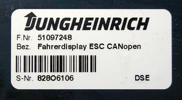 Jungheinrich 51097248 | Display ESC canopen sn. 828O6106 - Ploča s instrumentima za Oprema za rukovanje materijalima: slika Jungheinrich 51097248 | Display ESC canopen sn. 828O6106 - Ploča s instrumentima za Oprema za rukovanje materijalima Jungheinrich 51097248 | Display ESC canopen sn. 828O6106 - Ploča s instrumentima za Oprema za rukovanje materijalima: slika Jungheinrich 51097248 | Display ESC canopen sn. 828O6106 - Ploča s instrumentima za Oprema za rukovanje materijalima