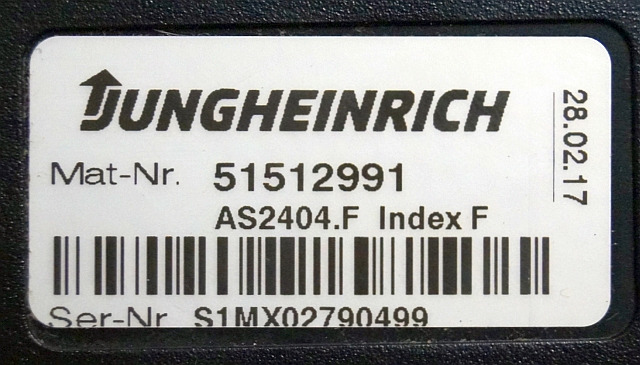 Jungheinrich 51512991 | Drive controller AS2404 F index F sn. S1MX02790499 for E - Upravljačka jedinica (ECU) za Oprema za rukovanje materijalima: slika Jungheinrich 51512991 | Drive controller AS2404 F index F sn. S1MX02790499 for E - Upravljačka jedinica (ECU) za Oprema za rukovanje materijalima Jungheinrich 51512991 | Drive controller AS2404 F index F sn. S1MX02790499 for E - Upravljačka jedinica (ECU) za Oprema za rukovanje materijalima: slika Jungheinrich 51512991 | Drive controller AS2404 F index F sn. S1MX02790499 for E - Upravljačka jedinica (ECU) za Oprema za rukovanje materijalima