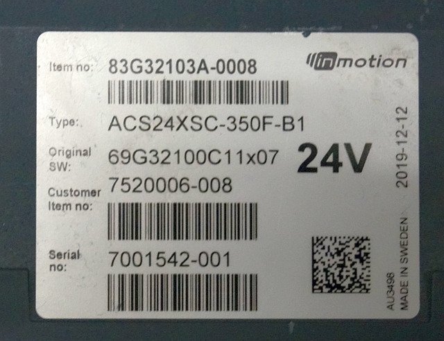 Toyota/BT 7520006-008 | Controller 83G32103A-0008 ACS24XSC-350F-B1 sn. 7001542-0 - Upravljačka jedinica (ECU) za Oprema za rukovanje materijalima: slika Toyota/BT 7520006-008 | Controller 83G32103A-0008 ACS24XSC-350F-B1 sn. 7001542-0 - Upravljačka jedinica (ECU) za Oprema za rukovanje materijalima Toyota/BT 7520006-008 | Controller 83G32103A-0008 ACS24XSC-350F-B1 sn. 7001542-0 - Upravljačka jedinica (ECU) za Oprema za rukovanje materijalima: slika Toyota/BT 7520006-008 | Controller 83G32103A-0008 ACS24XSC-350F-B1 sn. 7001542-0 - Upravljačka jedinica (ECU) za Oprema za rukovanje materijalima