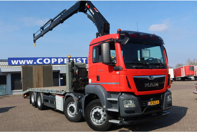 Autotransporter, Kamion s kranom MAN TGS 35.360 8x2 Oprijwagen + HIAB 228 E 3 kraan. Radio grafisch + winch: slika Autotransporter, Kamion s kranom MAN TGS 35.360 8x2 Oprijwagen + HIAB 228 E 3 kraan. Radio grafisch + winch