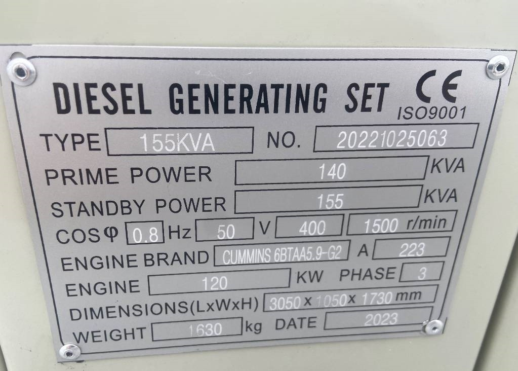 Cummins 6BTAA5.9-G2 - 155 kVA Generator - DPX-19837 - Generatorski set: slika Cummins 6BTAA5.9-G2 - 155 kVA Generator - DPX-19837 - Generatorski set Cummins 6BTAA5.9-G2 - 155 kVA Generator - DPX-19837 - Generatorski set: slika Cummins 6BTAA5.9-G2 - 155 kVA Generator - DPX-19837 - Generatorski set