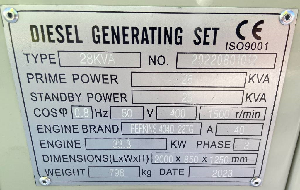Perkins 404-22TG - 28 kVA Generator - DPX-19801.1 - Generatorski set: slika Perkins 404-22TG - 28 kVA Generator - DPX-19801.1 - Generatorski set Perkins 404-22TG - 28 kVA Generator - DPX-19801.1 - Generatorski set: slika Perkins 404-22TG - 28 kVA Generator - DPX-19801.1 - Generatorski set