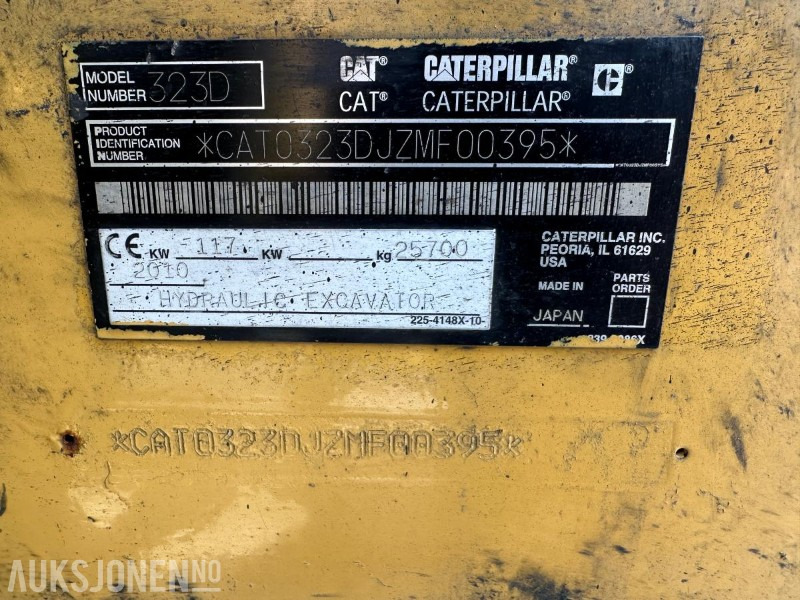 2010 CAT 323D GRAVEMASKIN - 14167 TIMER - Bager: slika 2010 CAT 323D GRAVEMASKIN - 14167 TIMER - Bager 2010 CAT 323D GRAVEMASKIN - 14167 TIMER - Bager: slika 2010 CAT 323D GRAVEMASKIN - 14167 TIMER - Bager