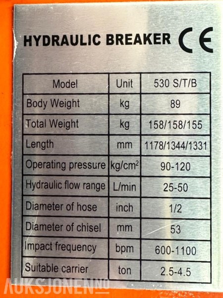 NY KM 530 PIGGHAMMER s40-FESTE CE merket FABRIKKGARANTI - Hidraulični čekić za Građevinski strojevi: slika NY KM 530 PIGGHAMMER s40-FESTE CE merket FABRIKKGARANTI - Hidraulični čekić za Građevinski strojevi NY KM 530 PIGGHAMMER s40-FESTE CE merket FABRIKKGARANTI - Hidraulični čekić za Građevinski strojevi: slika NY KM 530 PIGGHAMMER s40-FESTE CE merket FABRIKKGARANTI - Hidraulični čekić za Građevinski strojevi