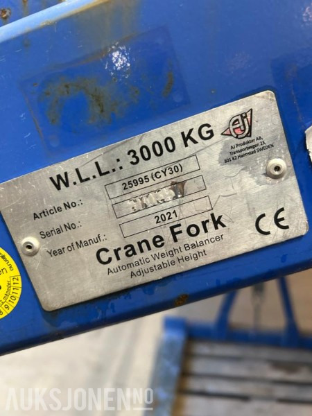 Pallegafler til håndtering av paller med kran / Kapasitet 3000 kg - Priključak za Građevinski strojevi: slika Pallegafler til håndtering av paller med kran / Kapasitet 3000 kg - Priključak za Građevinski strojevi Pallegafler til håndtering av paller med kran / Kapasitet 3000 kg - Priključak za Građevinski strojevi: slika Pallegafler til håndtering av paller med kran / Kapasitet 3000 kg - Priključak za Građevinski strojevi