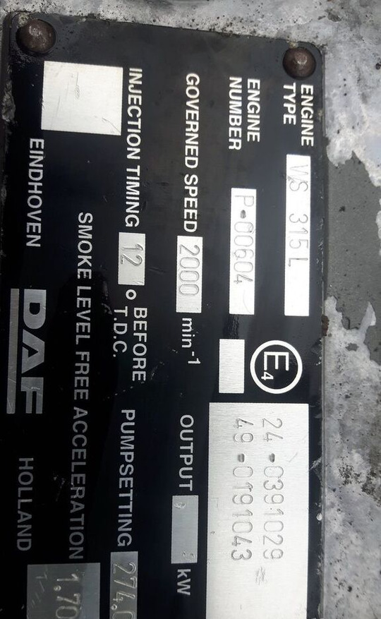 DAF WS 315 L DAF truck - Motor za Kamion: slika DAF WS 315 L DAF truck - Motor za Kamion DAF WS 315 L DAF truck - Motor za Kamion: slika DAF WS 315 L DAF truck - Motor za Kamion