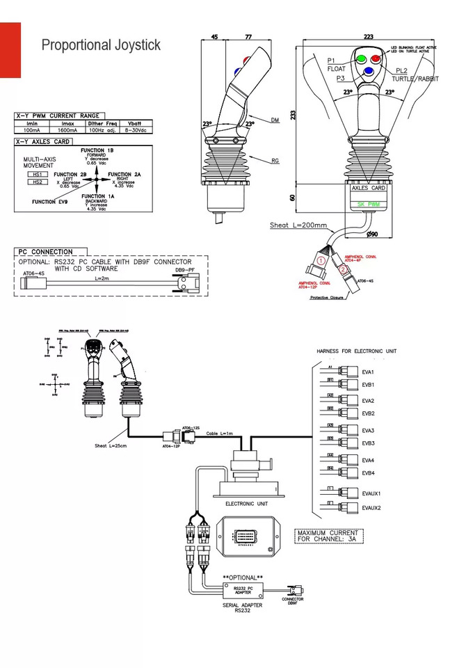 Prednji utovarivač za traktor za Kamion Joystick + AKON LVM92 Proportional Valve 90 L/Min 2 Sections for Loader, Closed: slika Prednji utovarivač za traktor za Kamion Joystick + AKON LVM92 Proportional Valve 90 L/Min 2 Sections for Loader, Closed