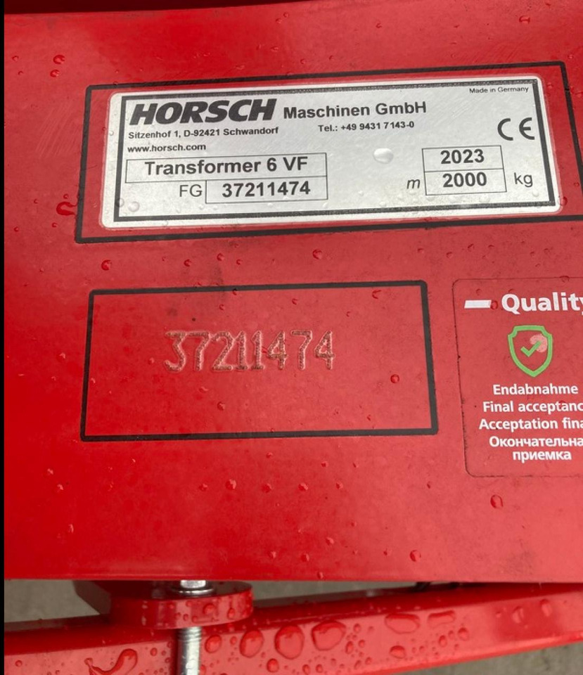 Horsch TRANSFORMER 6 VF - Oprema za obradu tla: slika Horsch TRANSFORMER 6 VF - Oprema za obradu tla Horsch TRANSFORMER 6 VF - Oprema za obradu tla: slika Horsch TRANSFORMER 6 VF - Oprema za obradu tla