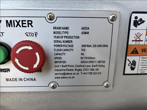 Oprema za prehrambenu industriju Adexa ADM40 Planetary mixer: slika Oprema za prehrambenu industriju Adexa ADM40 Planetary mixer Oprema za prehrambenu industriju Adexa ADM40 Planetary mixer: slika Oprema za prehrambenu industriju Adexa ADM40 Planetary mixer