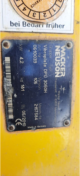 Wacker Rüttelplatte DPU 3050H - Vibro ploča: slika Wacker Rüttelplatte DPU 3050H - Vibro ploča Wacker Rüttelplatte DPU 3050H - Vibro ploča: slika Wacker Rüttelplatte DPU 3050H - Vibro ploča