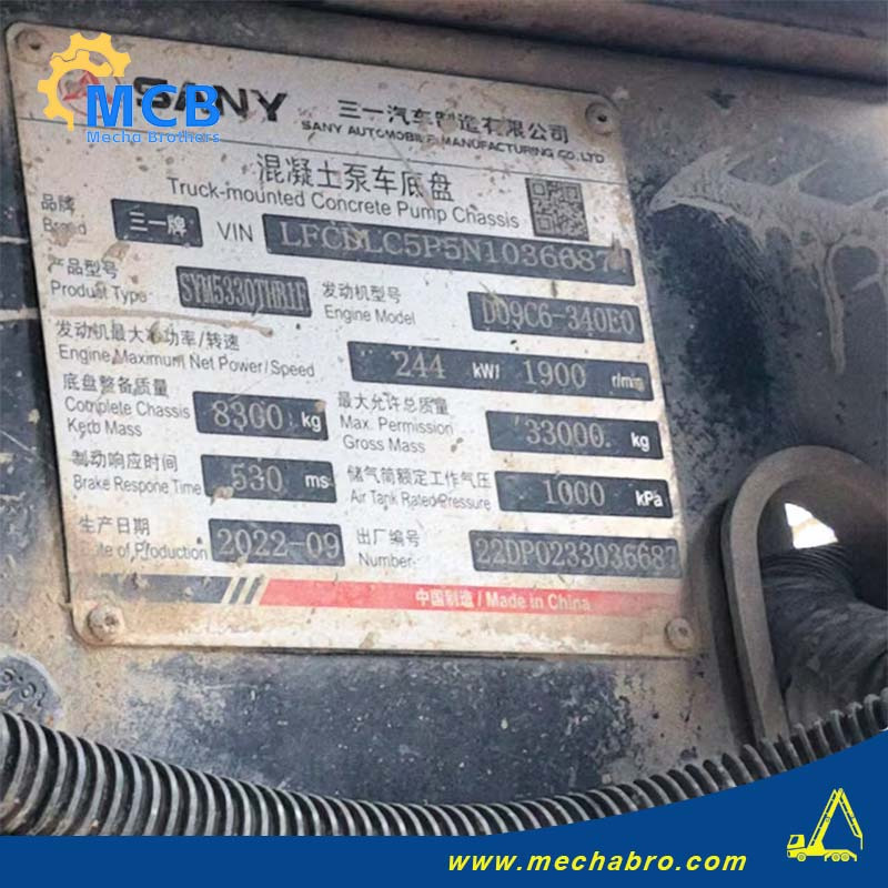 SANY SYM5330THRIF - Beton pumpa: slika SANY SYM5330THRIF - Beton pumpa SANY SYM5330THRIF - Beton pumpa: slika SANY SYM5330THRIF - Beton pumpa