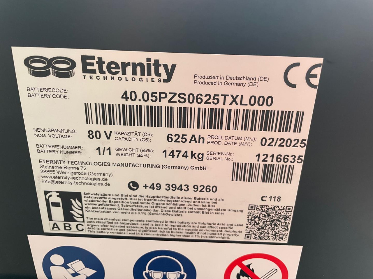 Eternity 80V 5 EPzS 625 - Akumulator za Oprema za rukovanje materijalima: slika Eternity 80V 5 EPzS 625 - Akumulator za Oprema za rukovanje materijalima Eternity 80V 5 EPzS 625 - Akumulator za Oprema za rukovanje materijalima: slika Eternity 80V 5 EPzS 625 - Akumulator za Oprema za rukovanje materijalima