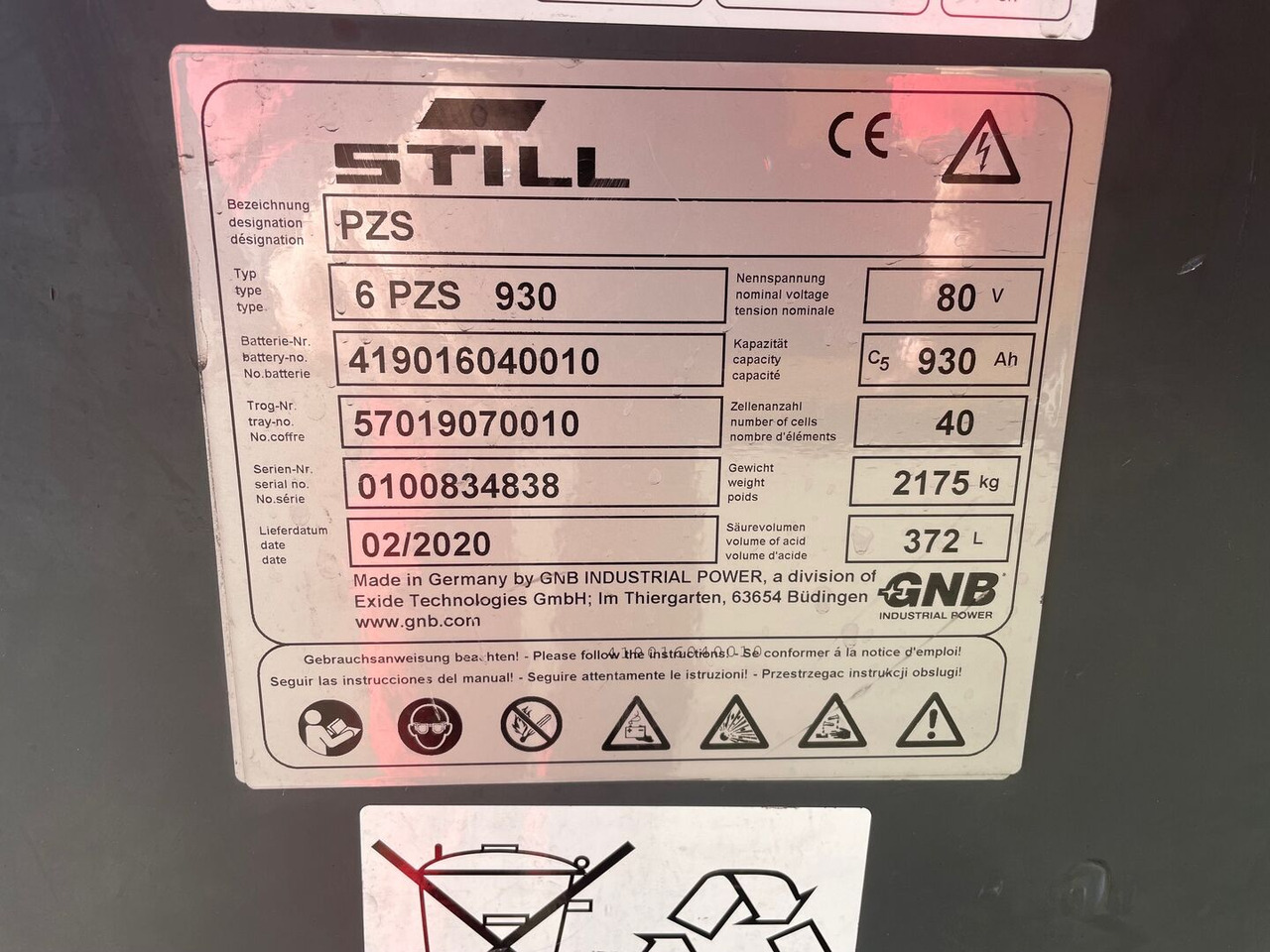 Exide 80V 6 PZS 930 - Akumulator za Oprema za rukovanje materijalima: slika Exide 80V 6 PZS 930 - Akumulator za Oprema za rukovanje materijalima Exide 80V 6 PZS 930 - Akumulator za Oprema za rukovanje materijalima: slika Exide 80V 6 PZS 930 - Akumulator za Oprema za rukovanje materijalima