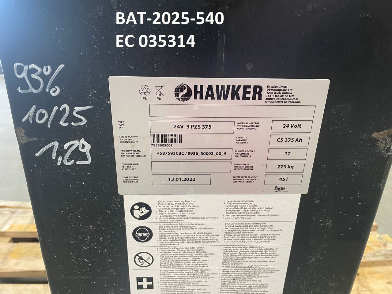 Hawker 24 Volt I 3 PZS 375 - Akumulator za Oprema za rukovanje materijalima: slika Hawker 24 Volt I 3 PZS 375 - Akumulator za Oprema za rukovanje materijalima Hawker 24 Volt I 3 PZS 375 - Akumulator za Oprema za rukovanje materijalima: slika Hawker 24 Volt I 3 PZS 375 - Akumulator za Oprema za rukovanje materijalima